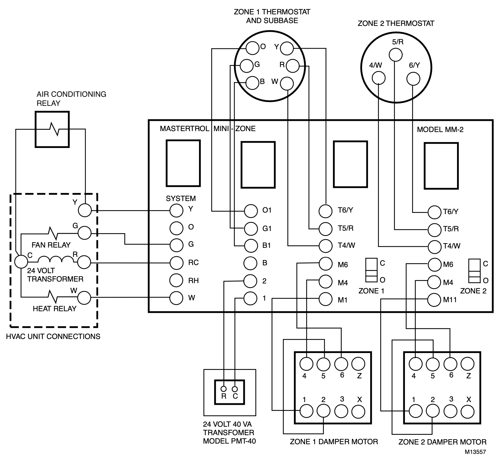 Correct wiring of the old zone controller